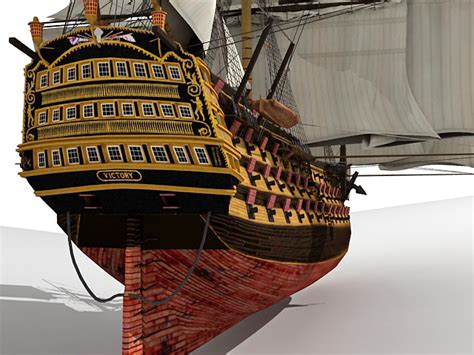Hms Victory Warship 3d Model 3d Studio3ds Max Files Free Download