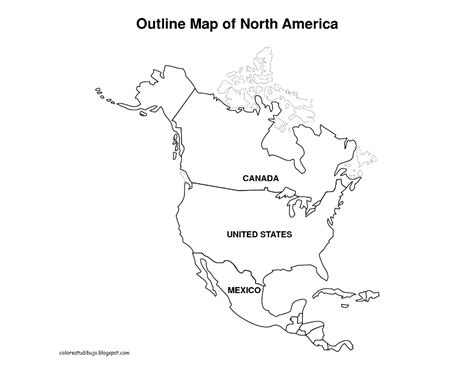 Mapa De America Del Norte Para Colorear Y Pintar COLOREA TUS DIBUJOS