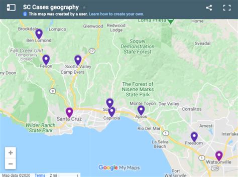 Map Covid 19 Cases In Santa Cruz County Town By Town Lookout Local