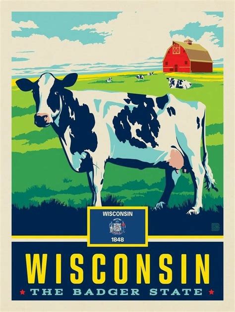 Wisconsin In 2020 Retro Travel Poster State Posters Anderson Design