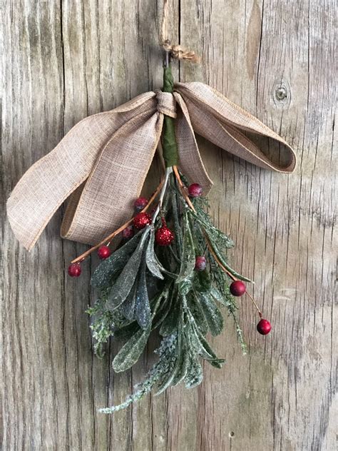 Mistletoe Artificial Mistletoe Farmhouse Christmas Ornament Etsy