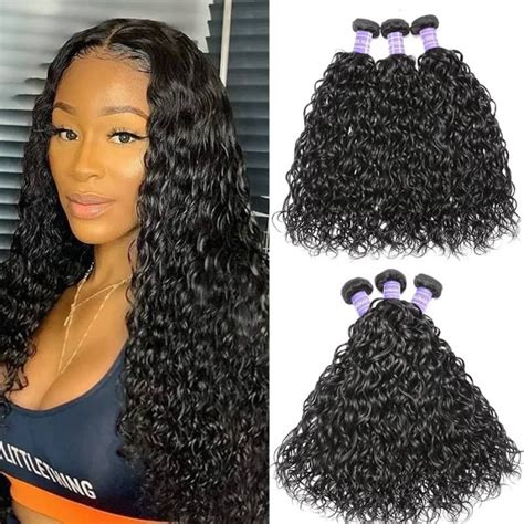Brazilian afro kinky curl human hair wavy 3 bundles 100% unprocessed 4b 4c virgin curly human hair weave weft hair extension for women natural black (18 20 22 inch) 3.6 out of 5 stars. Hurela Malaysian Water Wave Hair Weave 3 Bundles Deals 100 ...