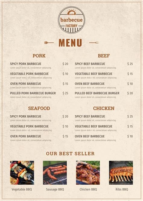 Minimal Barbecue Menu Template Download In Word Pdf Illustrator Psd Apple Pages Publisher