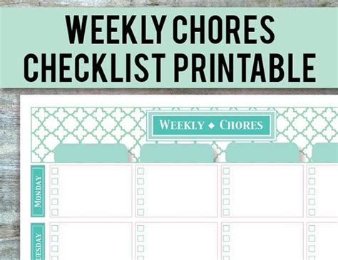 Check spelling or type a new query. Chore Chart Printable - EDITABLE PDF, Weekly Chore List ...