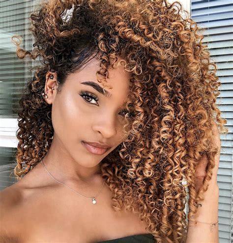 Honey Highlights Curly Hair Fashion Style