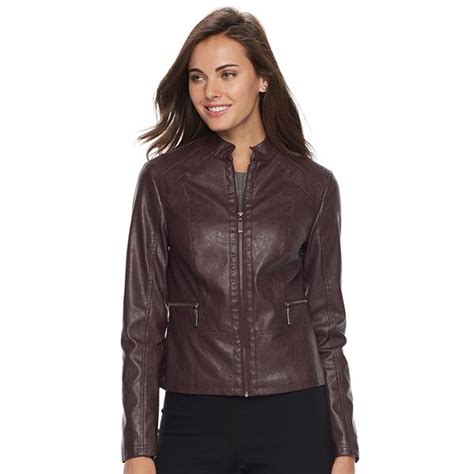 Womens Apt 9® Faux Leather Jacket