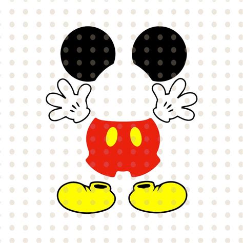 Mickey Mouse Body Parts Svg Mickey Pants Gloves And Mickey Etsy