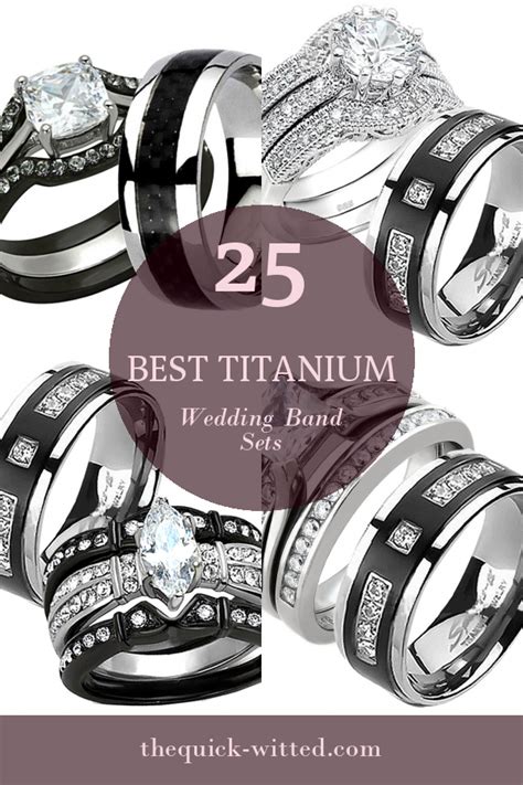 Stg Gen Titanium Wedding Band Sets Unique His Hers 4 Pc Black Stainless Steel Titanium Wedding 959503 