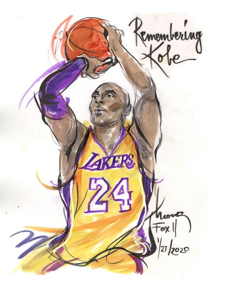 Remembering Kobe Bryant In Beautiful Sketch One Year After His Death