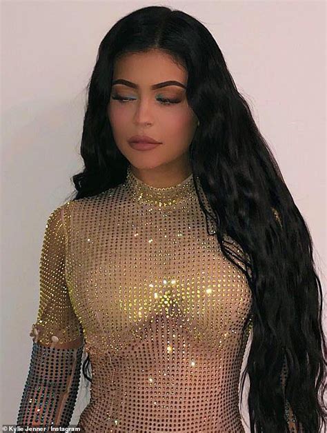 Kylie Jenner Flashes Bra In Sheer Gold Dress At Coachella Kylie