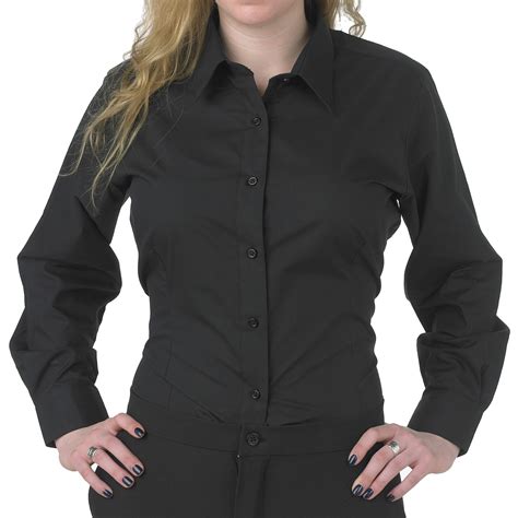 Fitted Womens Black Dress Shirt Sale 1902c 01