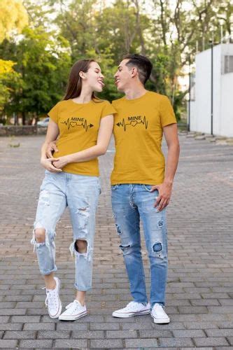 Round White Couple T Shirt Half Sleeves Printed At Rs 500pair In