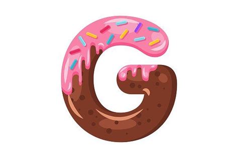 Donut Cartoon G Letter Illustration Donut Cartoon Lettering Alphabet