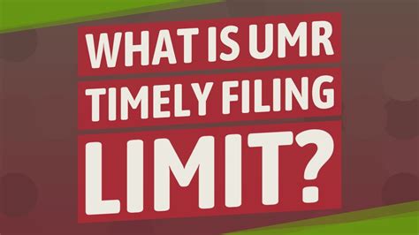 What Is Umr Timely Filing Limit Youtube