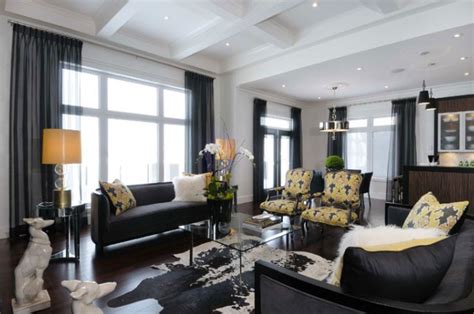 Yellow And Black Living Room Contemporary Living Room Atmosphere