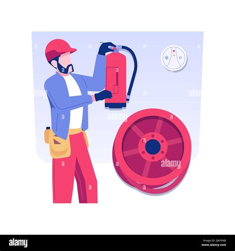 Fire Inspection Isolated Concept Vector Illustration Professional Building Inspector Checks