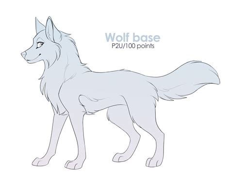 P2u Wolf Base By Mistrel Fox On Deviantart Anime Wolf Drawing Wolf