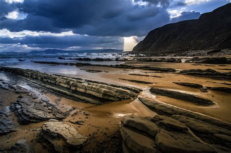 Wallpaper Sunlight Landscape Sunset Sea Bay Rock Nature Shore