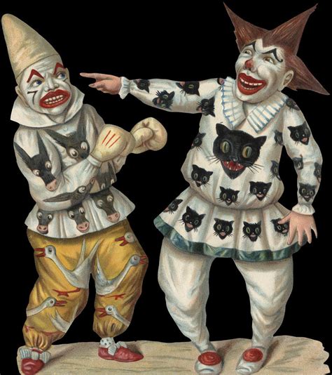 Victorian Die Cut Scrap Of Two Clowns Posters And Prints By Corbis