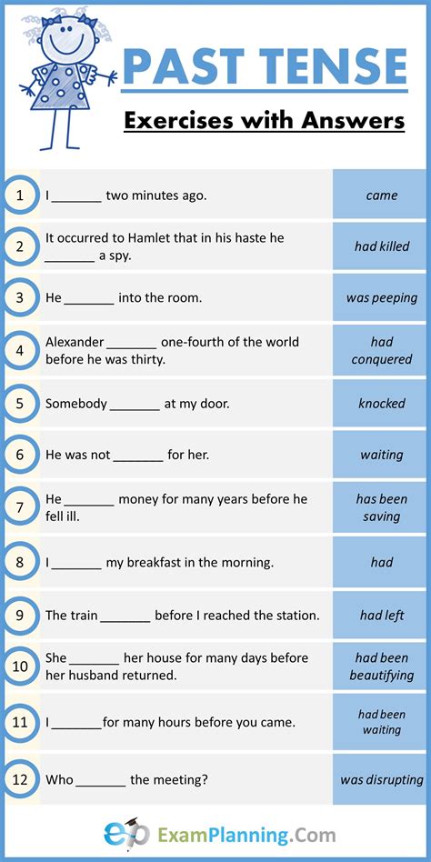 Present Perfect Tense And Past Perfect Tense Exercises With Answers Pdf Printable Templates Free