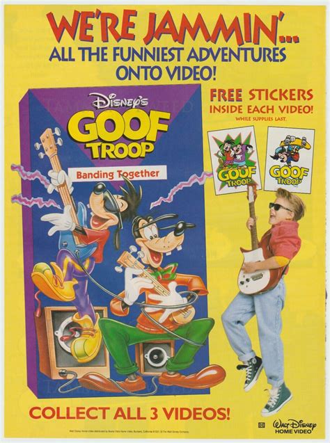 goof troop goofy and max rare vintage disney vhs print ad advertisement 1993 90s ebay