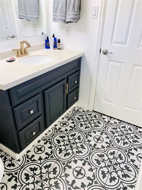 Black And White Tile I Geometric Tile I Bathroom Renovation I Painted