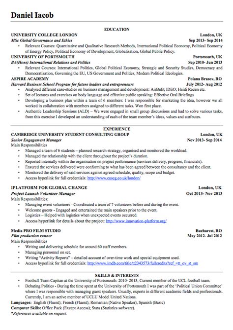 The best idea is to put together a plan based on the following. Cv 16 year old example