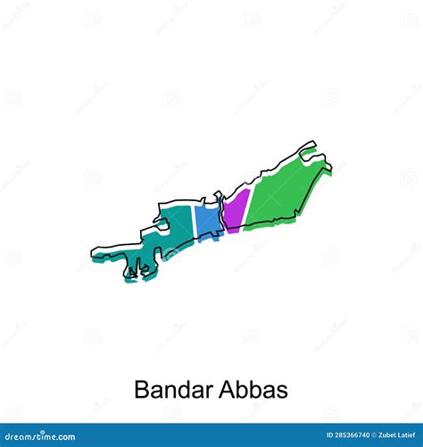 Bandar Abbas City Of Iran Map Vector Illustration Vector Design