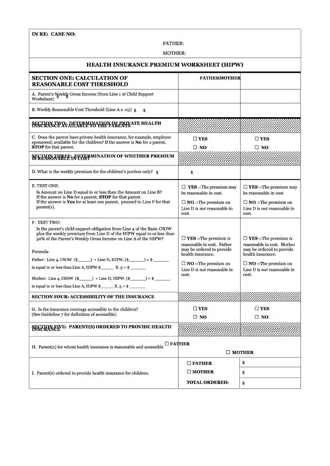 Health Insurance By The Numbers Worksheet