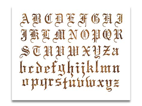 Old English Font Stencil Size Options Reusable Alphabet Etsy