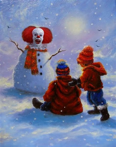 Pennywise The Snowman Painting Snow Christmas Art Christmas Paintings
