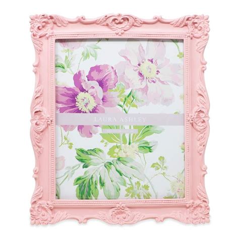 Laura Ashley 8x10 Pink Ornate Textured Hand Crafted Resin Picture Frame
