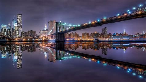 Brooklyn Bridge By Night Wallpaper Backiee