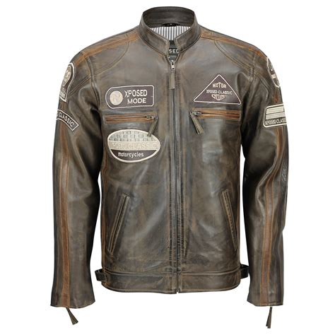 Mens Real Soft Leather Fitted Racing Biker Jacket Vintage Urban Retro