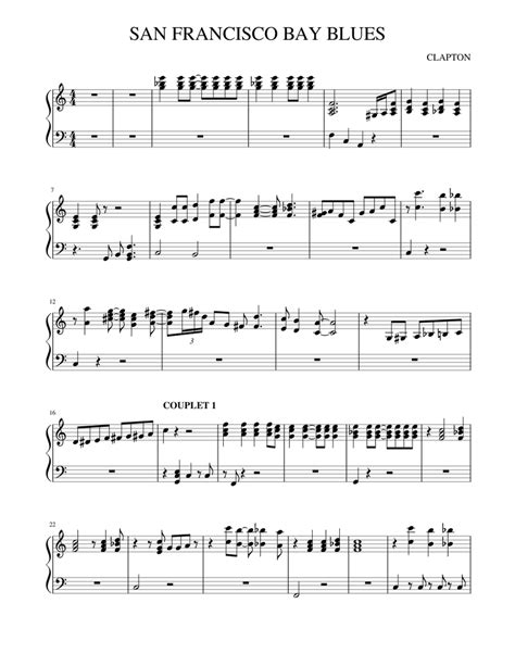 All about jazz musician pages are maintained by musicians. SAN FRANCISCO BAY BLUES Sheet music for Piano (Solo) | Musescore.com