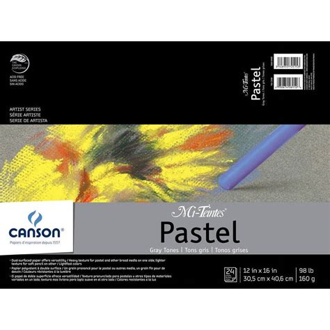 Canson Mi Teintes Pastels Paper Pad 12 X 16 Gray Tones 24 Sheets