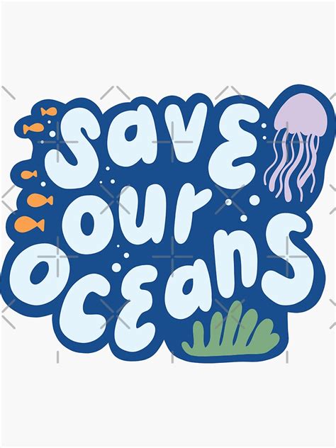 Save Our Oceans Environmental Minimalist Sticker For Sale By