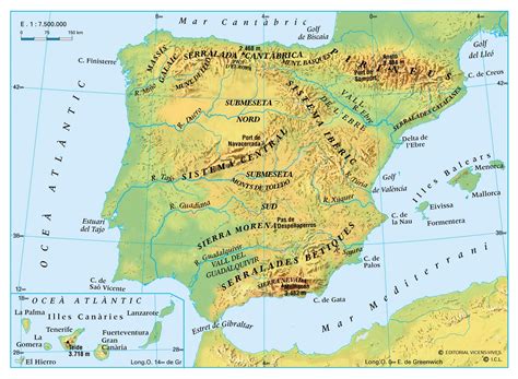 Los mapas y planos de guía españa cubren todas las. 1_2.RELIEVE: MAPA FÍSICO ESPAÑA