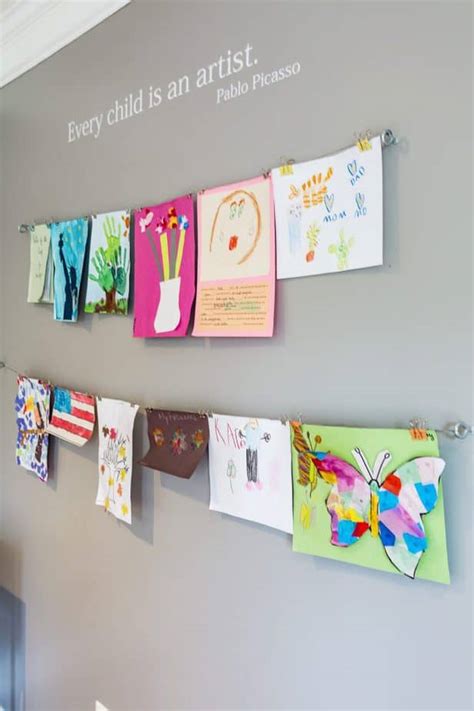 7 Clever And Easy Ways To Display Kids Art Kate Decorates