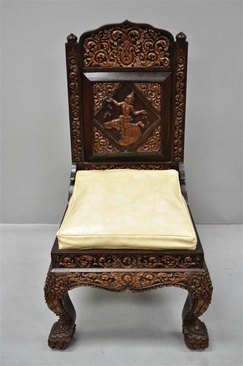 Dst home furniture has been manufacturing, supplying, and exporting carving home furniture products for the past 15 years. 6 Hand Carved Thai Oriental Teak Wood Dining Chairs with ...