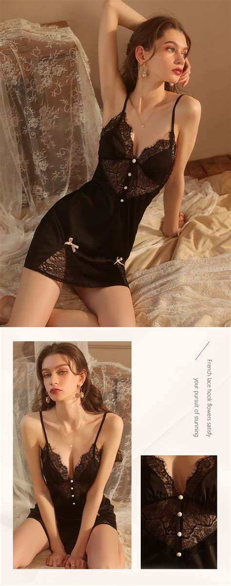 comfy v neck lace sleepwear sexy silky slip dress nightgown florashe