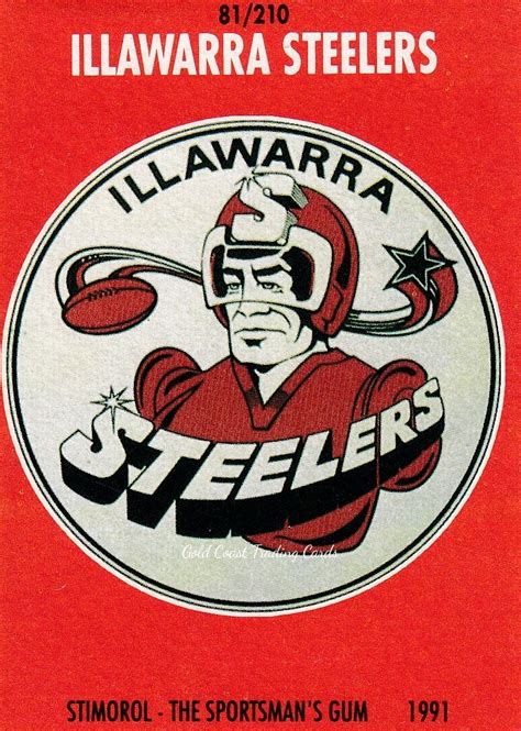 1991 Stimorol Common Card Base 081 Logo Illawarra Steelers Gold