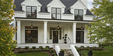 Dark, even black trims, go well with lots of colors. My Top Five Exterior White Paint Colors - Amanda Seibert