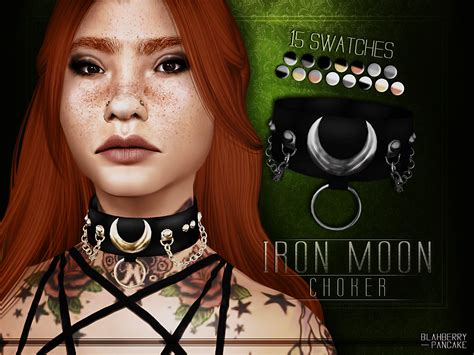 Iron Moon Choker Sims 4 Sims 4 Cc Goth Sims