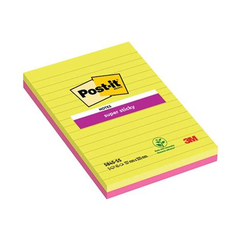 Buy Post It Notes Super Sticky 127x203mm Ultra Pack Of 2 5845 SSEU