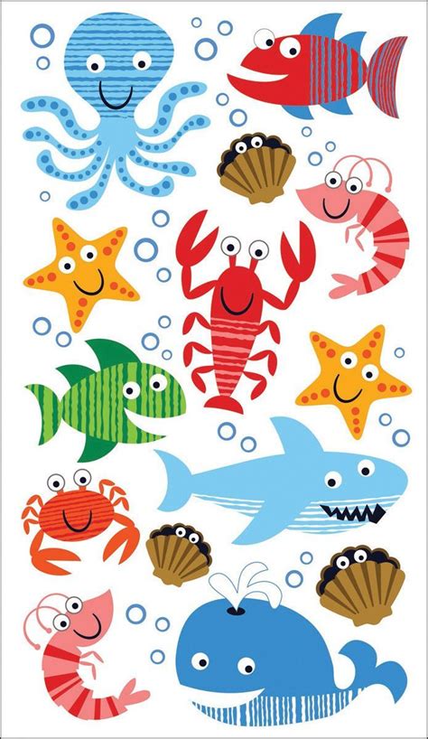 Sticko 58 Stickers Sea Life Fun Ocean Art Ideas Sea Life Ocean Art