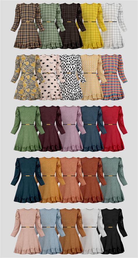 ̗̀ Christina Dress ̖́ Ts4 Daisy Pixels Sims 4 Mods Clothes