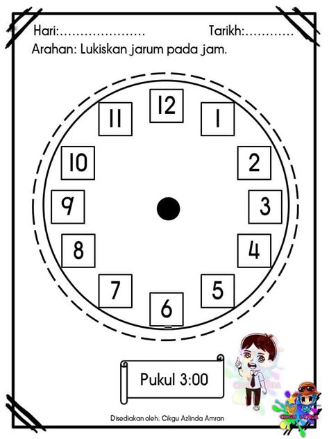 latihan matematik mengenal masa dan waktu prasekolah 6  KitPraMenulis