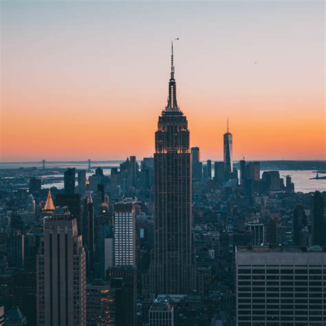 Download Empire State Building Buildings Sunset New York City