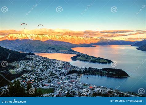 Sunset Scenic View Of Queenstown And The Remarkables Queenstown New